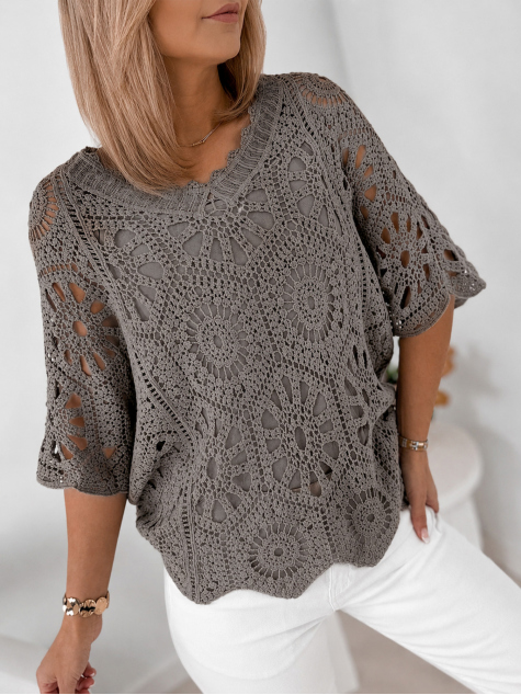 BLUSE VILEBON DUNKELBEIGE