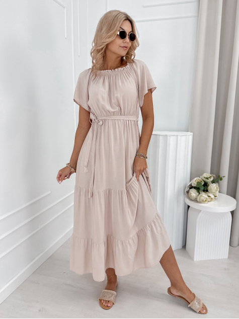 KLEID CHEVILLE BEIGE