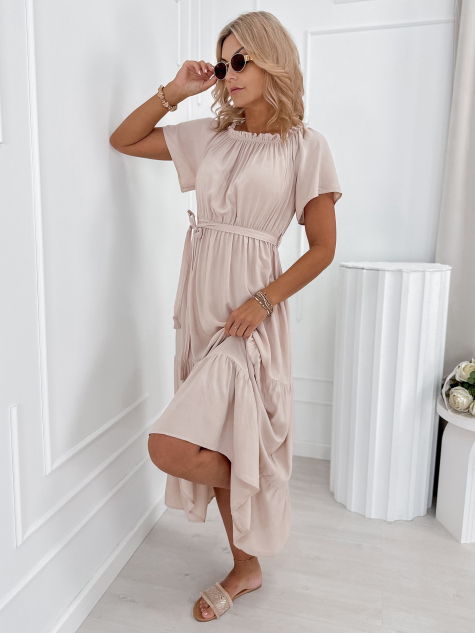 KLEID CHEVILLE BEIGE