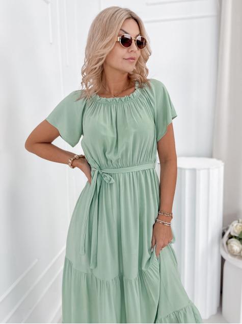 KLEID PISTAZIEN-CHEVILLE