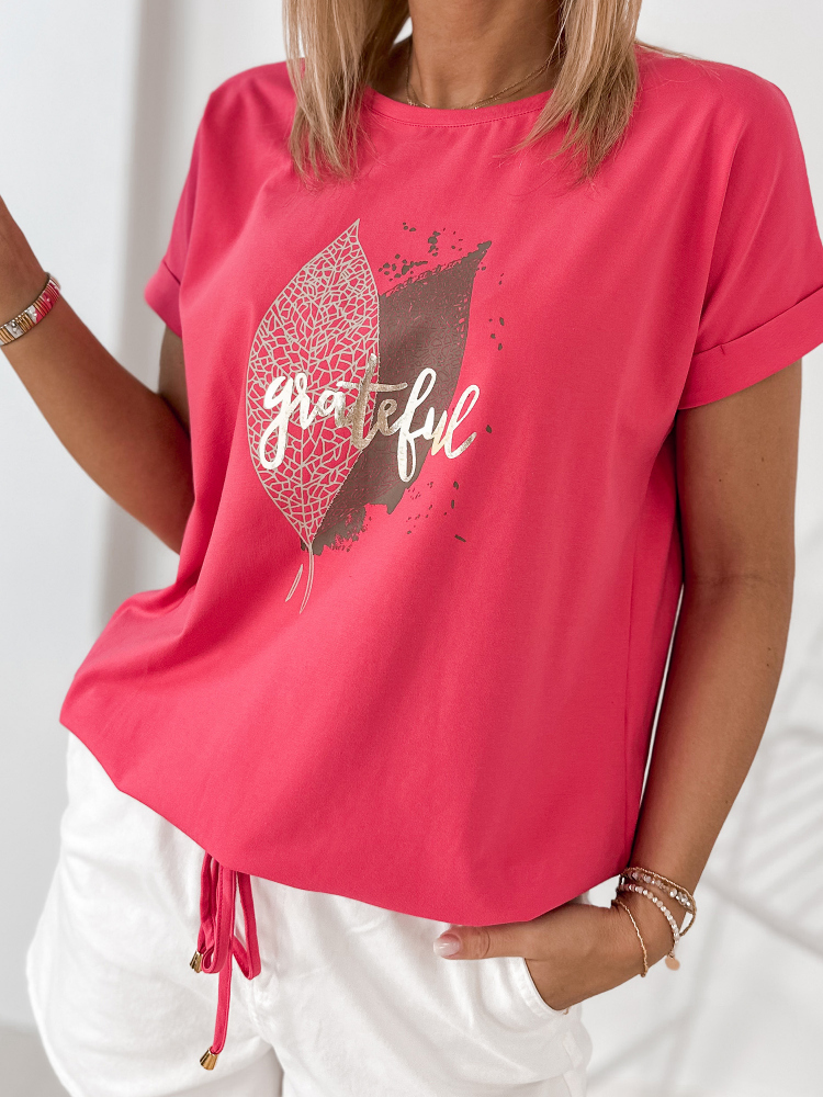 BLUSE BATILDE HIMBEERROTE