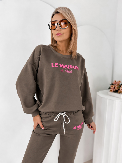 SOUPRAVA INDIGO SWEATSHIRT HNĚDÝ