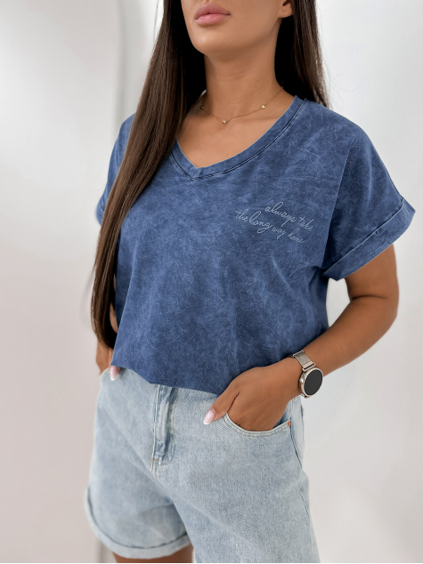 BLUSE DERAN GRANATOWA