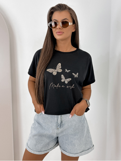 BLOUSE SETINE BLACK