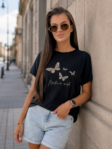 BLOUSE SETINE BLACK