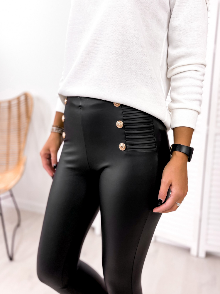 LEGGINGS HEARTBEAT FEKETE