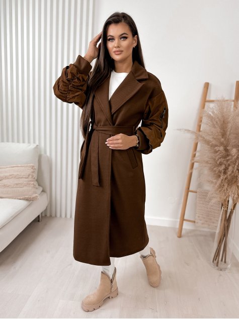 MANTEAU TARRA BRUN