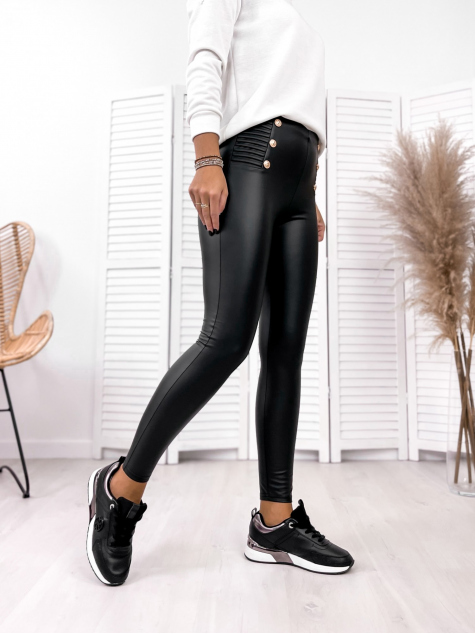 LEGGINGS HEARTBEAT FEKETE