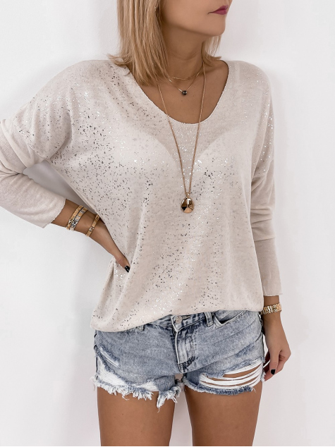 BLOUSE TOSSE BEIGE