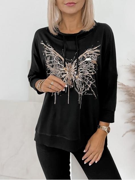 BLOUSE VLINDER NOIR