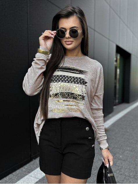 BLUZA LATERALE BEJ INCHIS