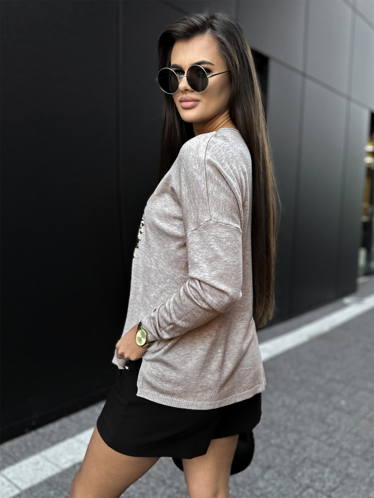BLOUSE SIDES BEIGE FONCÉ