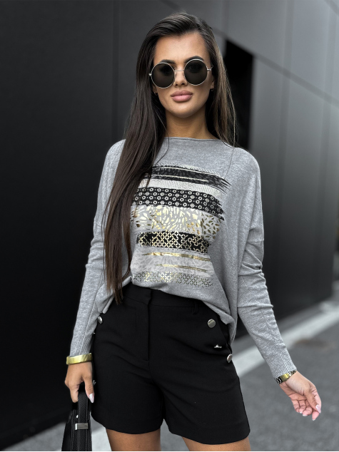 BLOUSE SIDES GREY