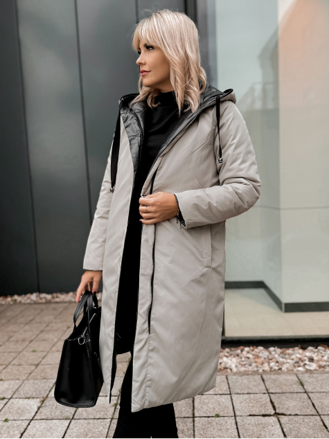 VESTE REVERSIBLE LUENA NOIR - BEIGE