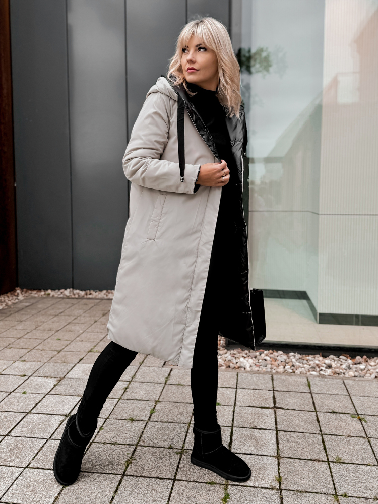 VESTE REVERSIBLE LUENA NOIR - BEIGE