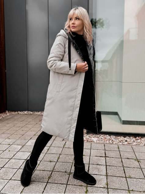 VESTE REVERSIBLE LUENA NOIR - BEIGE