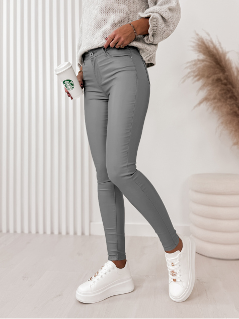 PANTS LEATHER SMOOTH GREY