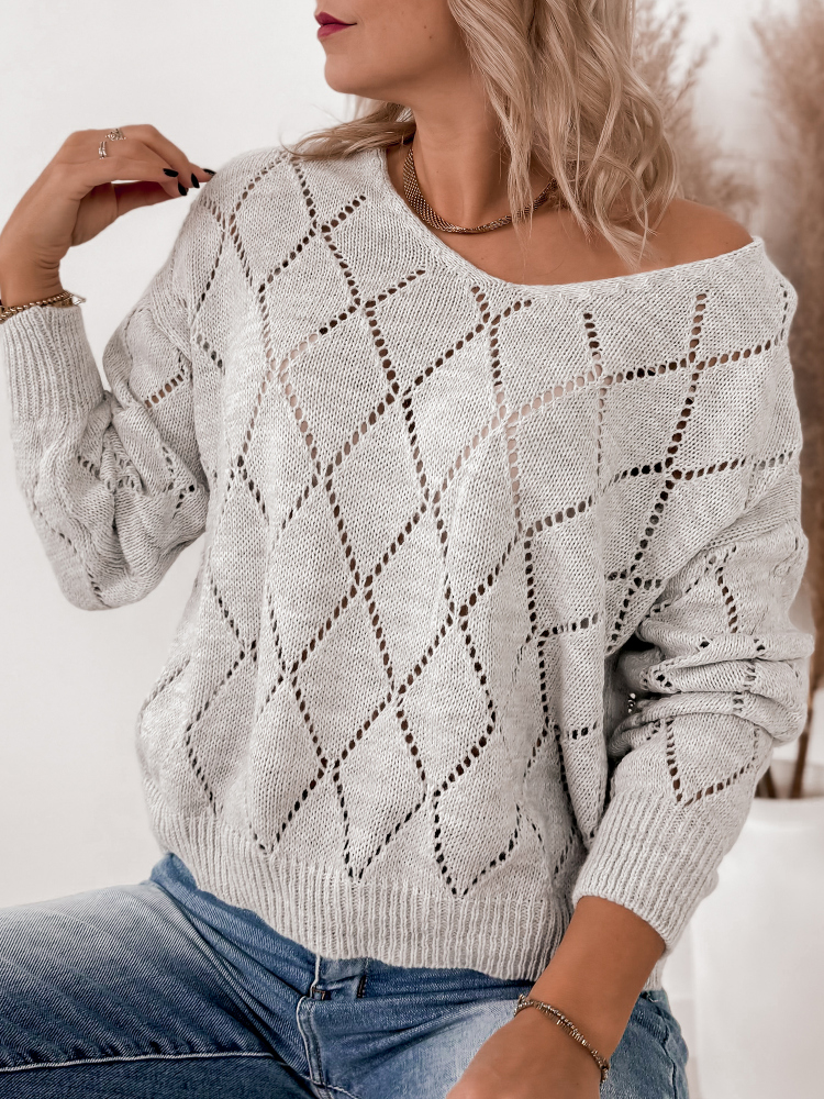 PULOVER XADA GRI DESCHIS