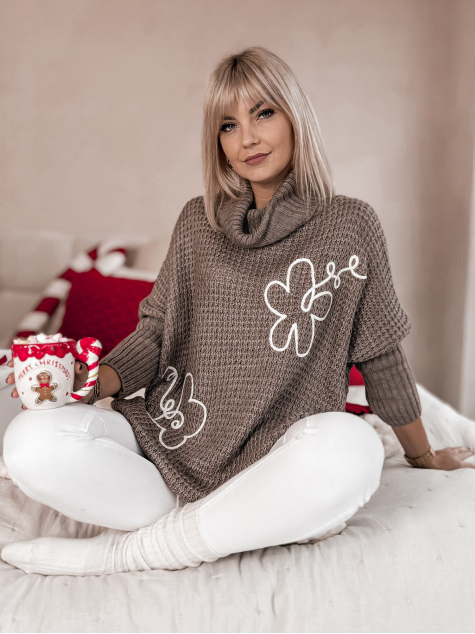 SWEATER TEAMO DARK BEIGE