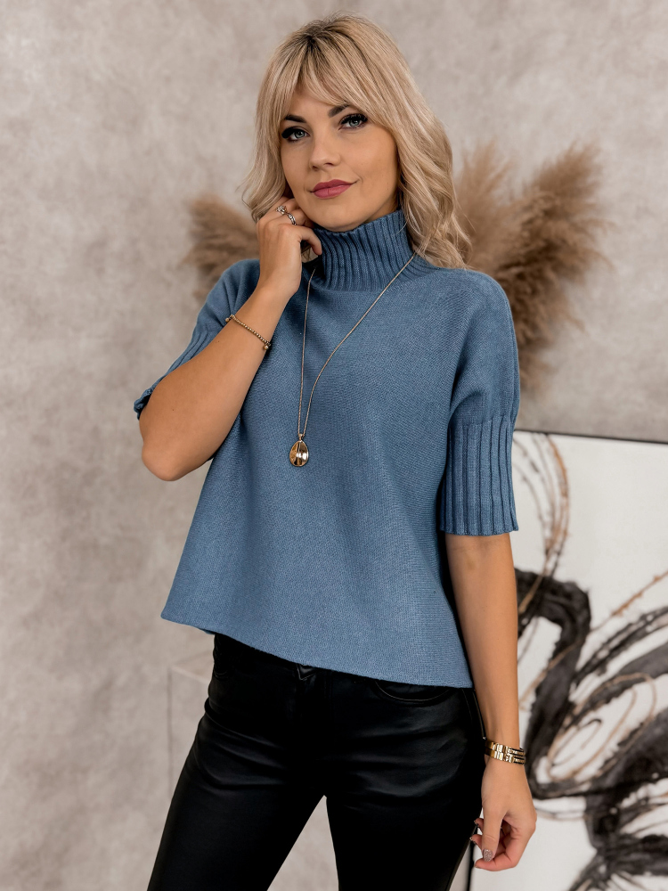 PULLOVER RAFFE BLAU