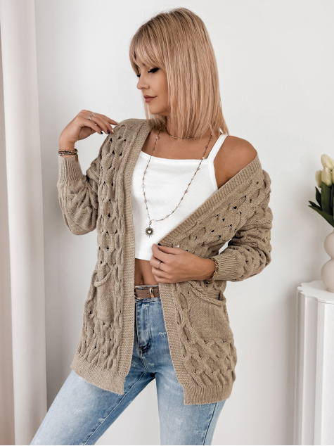 CARDIGAN ADORESSA DARK BEIGE