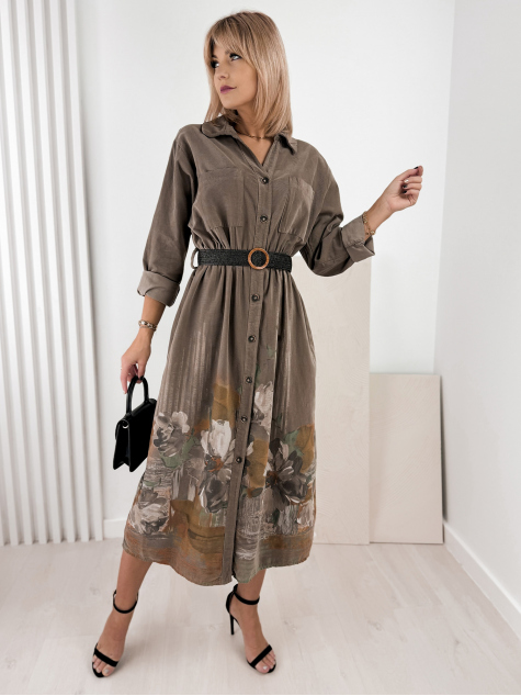 DRESS TORRIA DARK BEIGE